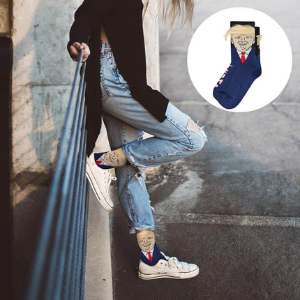Unisex Fashion Hair Pattern Cotton Mid Calf Socks Trendy Design Comfortable Fit
