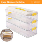 3 Layers Square Food Storage Container with Lid Kitchen Organiser for Meal Prep
