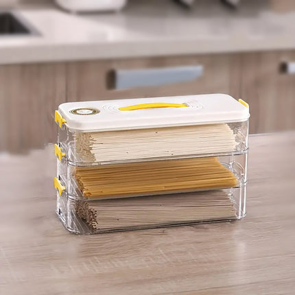 3 Layers Square Food Storage Container with Lid Kitchen Organiser for Meal Prep