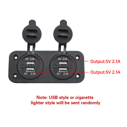 Dual Car USB Charger Adapter Double Cigarette Lighter Socket Vehicle Power