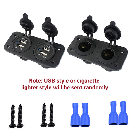 Dual Car USB Charger Adapter Double Cigarette Lighter Socket Vehicle Power