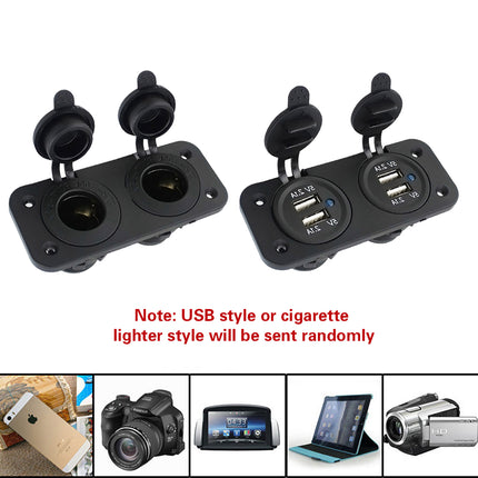 Dual Car USB Charger Adapter Double Cigarette Lighter Socket Vehicle Power