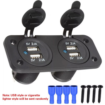 Dual Car USB Charger Adapter Double Cigarette Lighter Socket Vehicle Power