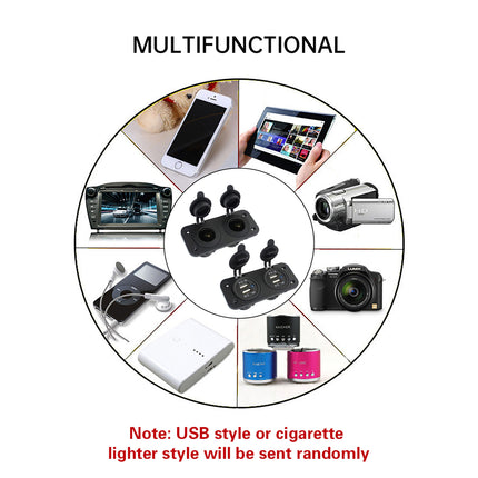Dual Car USB Charger Adapter Double Cigarette Lighter Socket Vehicle Power