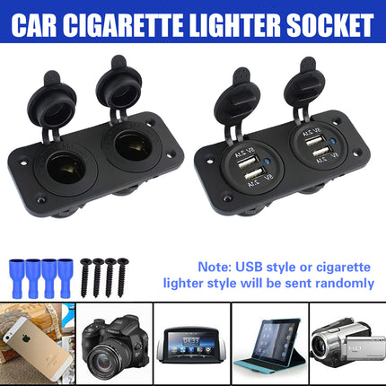 Dual Car USB Charger Adapter Double Cigarette Lighter Socket Vehicle Power
