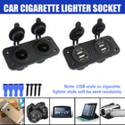 Dual Car USB Charger Adapter Double Cigarette Lighter Socket Vehicle Power