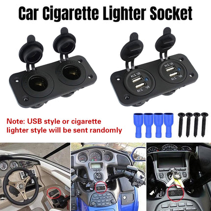 Dual Car USB Charger Adapter Double Cigarette Lighter Socket Vehicle Power