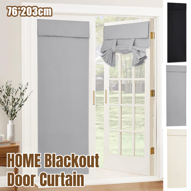 Home Blackout Door Curtain Thermal Insulated Durable for Bedroom Living Room