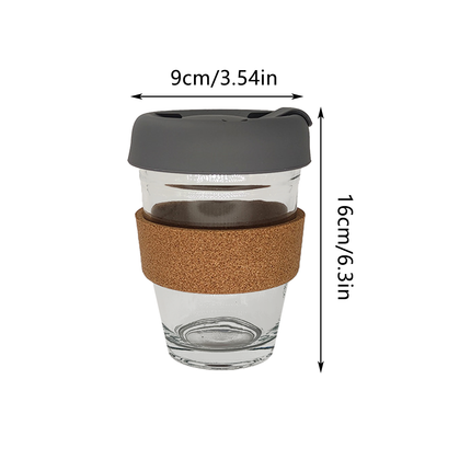 Glass Mug With Lid Silicone Cork Sleeve Leakproof Anti Scalding Insulated Cup