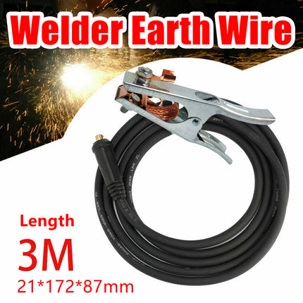 300A Welding Ground Earth Clamp Clip 3M Cable 10-25 Plug For MIG TIG ARC Welder