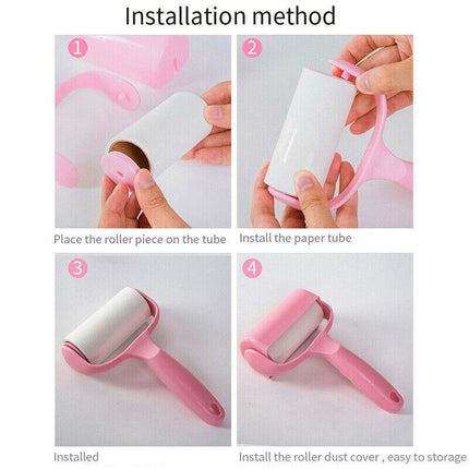 Sticky Lint Roller & 6 Refill Pet Dog Cat Hair Remover Clothes Car Dust Cleaning