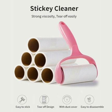 Sticky Lint Roller & 6 Refill Pet Dog Cat Hair Remover Clothes Car Dust Cleaning