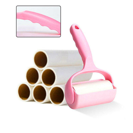 Sticky Lint Roller & 6 Refill Pet Dog Cat Hair Remover Clothes Car Dust Cleaning