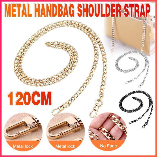 120cm Metal Handbag Shoulder Strap Bag Purse Chain Smooth Replacement Crossbody - Aimall