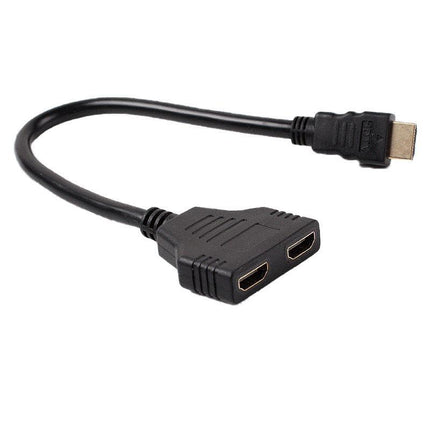 HDMI Splitter 1 In 2 Out Cable Adapter Converter 1080 Multi Display Duplicator - Aimall