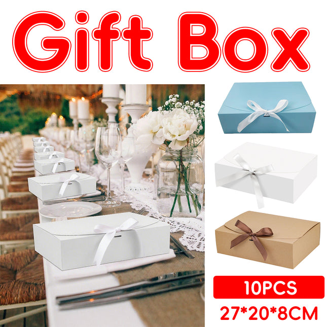 10PCS Foldable Gift Box Waterproof Moisture Proof for Birthday Christmas Wedding