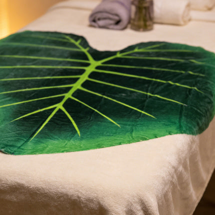 Tropical Leaf Throw Blanket Soft Nap Air Conditioning Cover Single Bed