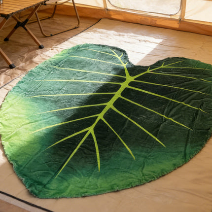 Tropical Leaf Throw Blanket Soft Nap Air Conditioning Cover Single Bed