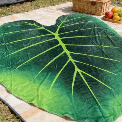 Tropical Leaf Throw Blanket Soft Nap Air Conditioning Cover Single Bed