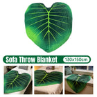 Tropical Leaf Throw Blanket Soft Nap Air Conditioning Cover Single Bed