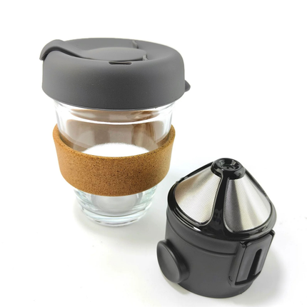 Glass Mug With Lid Silicone Cork Sleeve Leakproof Anti Scalding Insulated Cup
