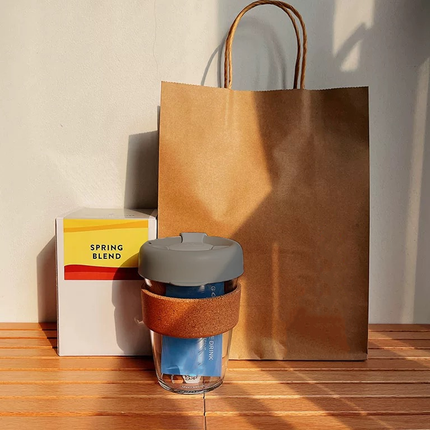 Glass Mug With Lid Silicone Cork Sleeve Leakproof Anti Scalding Insulated Cup