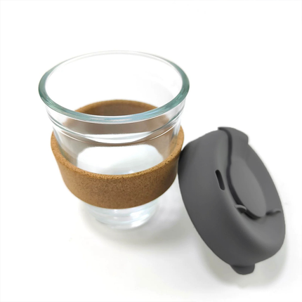 Glass Mug With Lid Silicone Cork Sleeve Leakproof Anti Scalding Insulated Cup