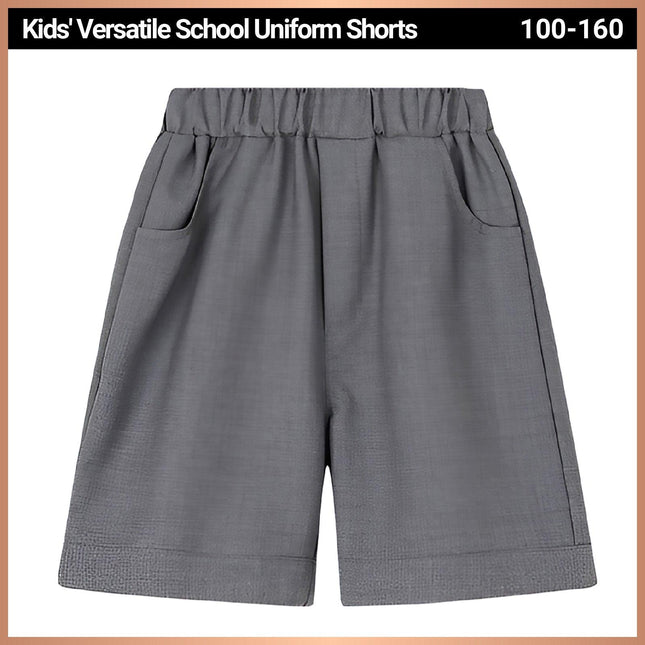 Grey Kids Boys Summer Shorts Casual Sport Elastic Waist Pants Breathable Cotton - Aimall