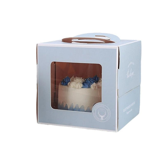 30PCS Grey Portable Cake Boxes Display Window Packing Case with Handle Birthday - Aimall