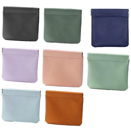 1x Pocket Cosmetic Bag Portable self-Closing Water-Resistant Leather Storage Bag - Aimall