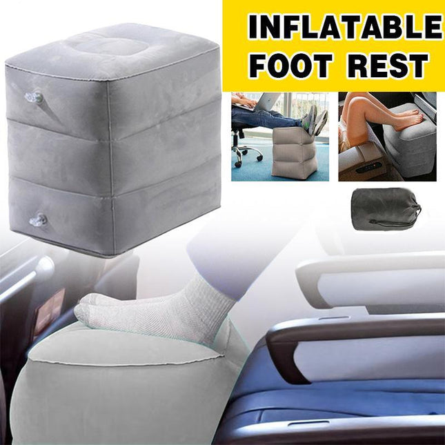 Inflatable Foot Rest Travel Air Pillow Cushion Office Home Leg Footrest Relax - Aimall