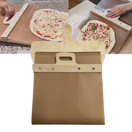 Wooden Pizza Sliding Tray With Handle Household Baking Chopping Board Spatula