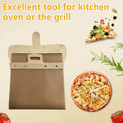 Wooden Pizza Sliding Tray With Handle Household Baking Chopping Board Spatula