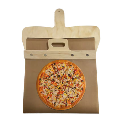 Wooden Pizza Sliding Tray With Handle Household Baking Chopping Board Spatula