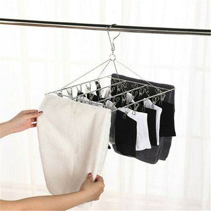 30/40/55 Pegs Stainless Steel Laundry Sock Underwear Clothes Dryer Rack Hanger