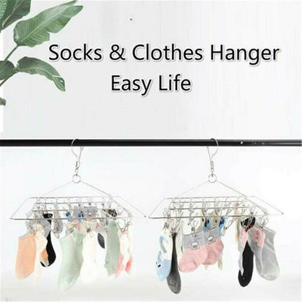 30/40/55 Pegs Stainless Steel Laundry Sock Underwear Clothes Dryer Rack Hanger