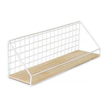 No-Punch Wall Mounted Iron Storage Rack Hanging Shelf for Home Organisation