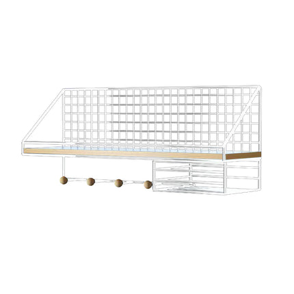 No-Punch Wall Mounted Iron Storage Rack Hanging Shelf for Home Organisation