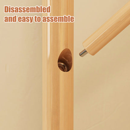 Solid Wood Floor-Standing Coat Rack Hat and Scarf Holder with 9 Hooks Durable