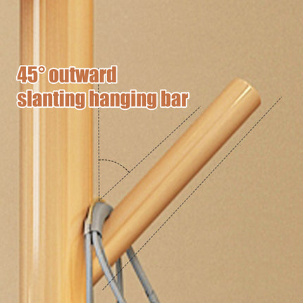 Solid Wood Floor-Standing Coat Rack Hat and Scarf Holder with 9 Hooks Durable