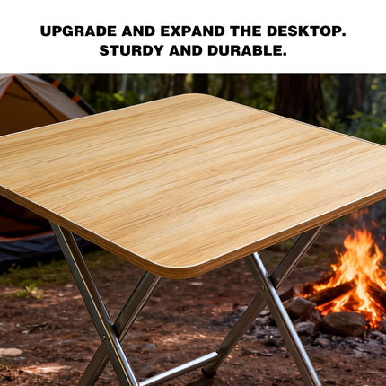60cm Wooden Folding Table Tray Dinner Home Coffee Snack Outdoor Desk Portable