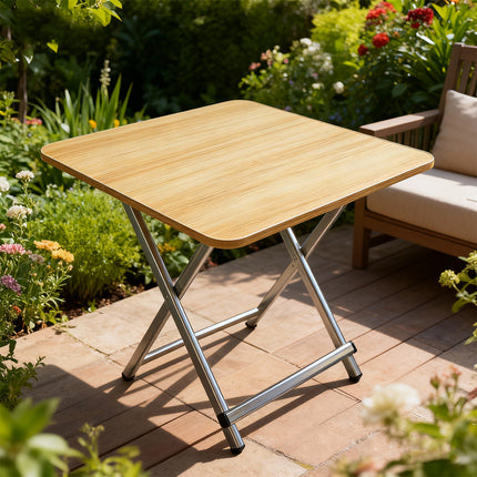 60cm Wooden Folding Table Tray Dinner Home Coffee Snack Outdoor Desk Portable