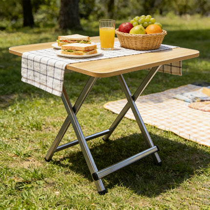60cm Wooden Folding Table Tray Dinner Home Coffee Snack Outdoor Desk Portable