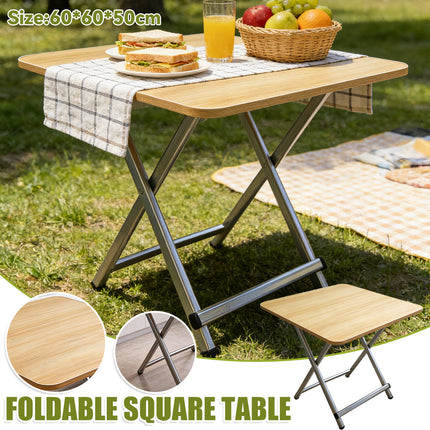 60cm Wooden Folding Table Tray Dinner Home Coffee Snack Outdoor Desk Portable