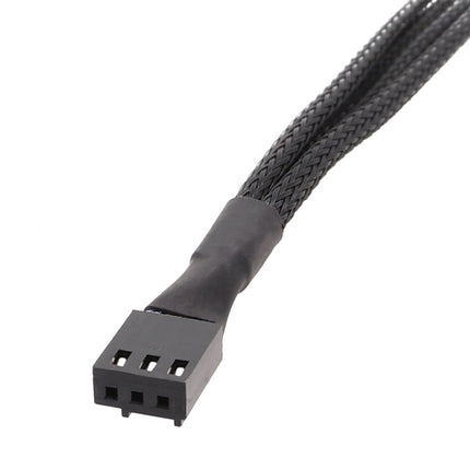 3 Pin Fan Splitter Cable 1 to 4 Ways Extension Power Sleeved Y Cable Case Coolin
