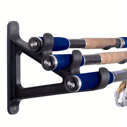 Wall Mounted Fishing Rod Rack Holder Display Storage Organizer for Rods and Gear