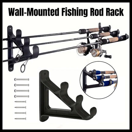 Wall Mounted Fishing Rod Rack Holder Display Storage Organizer for Rods and Gear