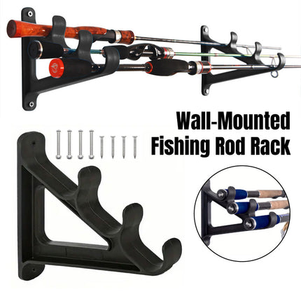 Wall Mounted Fishing Rod Rack Holder Display Storage Organizer for Rods and Gear