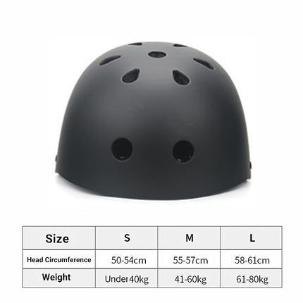 Black Bike Skate Helmet with Adjustable Fit Lightweight Protective Design 3 Sizes