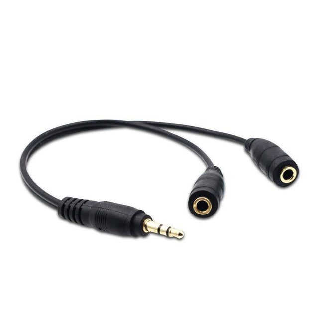 2 AUX Earphone Y Splitter 3.5mm Audio Cable Headphone Headset Auxiliary Adapter - Aimall